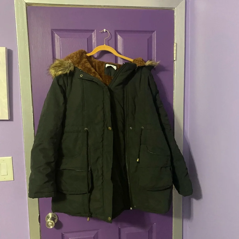Maacie black size large maternity coat - Picture 1 of 5